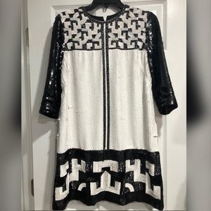 NWOT French Connection Geo Maze Sequin Dress Sz 6